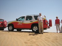 På jeepsafari i ørkenen