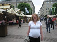 Monica på sightseeing i Hamburg